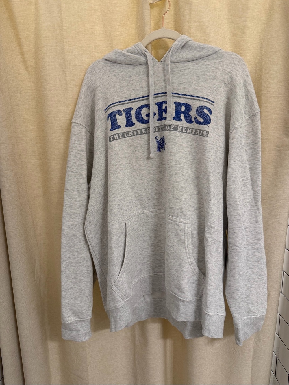 Pro Edge Gray 'TIGERS' Pullover Hoodie with Blue Lettering